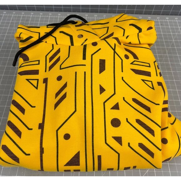 Under Armour Yellow Geometric Circuit?? Pattern Hoodie SZ. Small vg++ - Picture 9 of 9